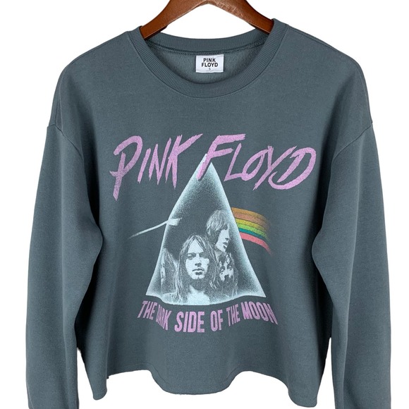 Grayson Threads Pink Floyd Sweatshirt Grey Oversized Cropped Women’s S - Picture 2 of 8